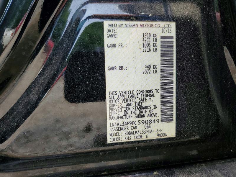 Продажа на аукционе авто 2015 Nissan Altima, vin: 1N4AL3AP9FC590849, номер лота: 52662656