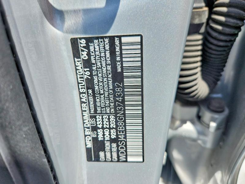 Aukcja sprzedaży 2016 Mercedes-benz Cla, vin: WDDSJ4EB8GN374382, numer aukcji: 53018316