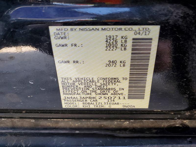 Продаж на аукціоні авто 2017 Nissan Altima, vin: 1N4AL3AP8HC250711, номер лоту: 52082966
