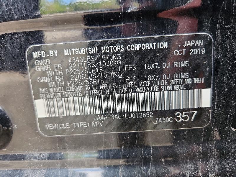 Auction sale of the 2020 Mitsubishi Outlander Sport, vin: JA4AP3AU7LU012852, lot number: 52837066