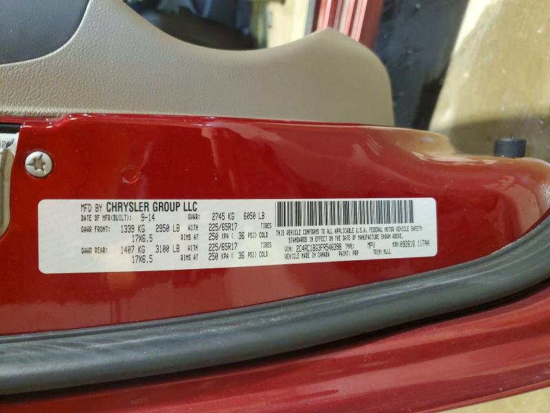 2015 Chrysler Town & Country მანქანა იყიდება აუქციონზე, vin: 2C4RC1BG3FR546398, აუქციონის ნომერი: 52328406