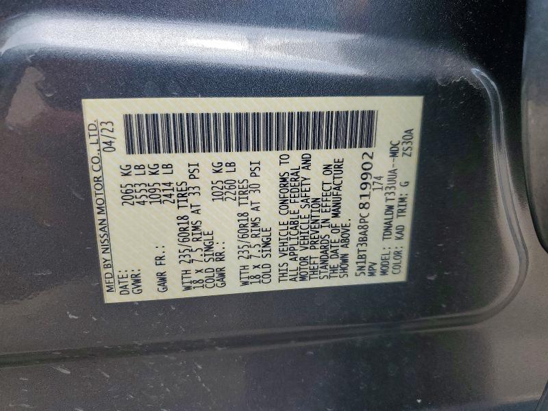 55140296 :رقم المزاد ، 5N1BT3BA8PC819902 vin ، 2023 Nissan Rogue مزاد بيع