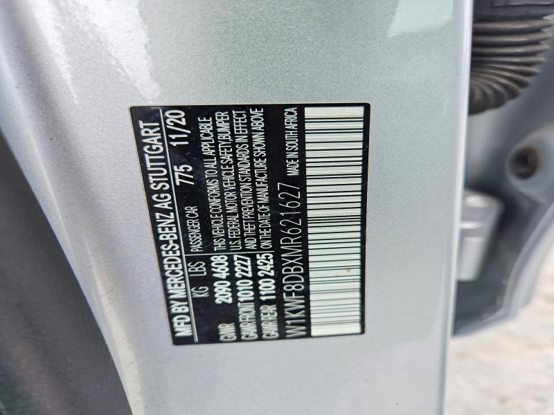 Aukcja sprzedaży 2021 Mercedes-benz C, vin: W1KWF8DBXMR621627, numer aukcji: 54400796