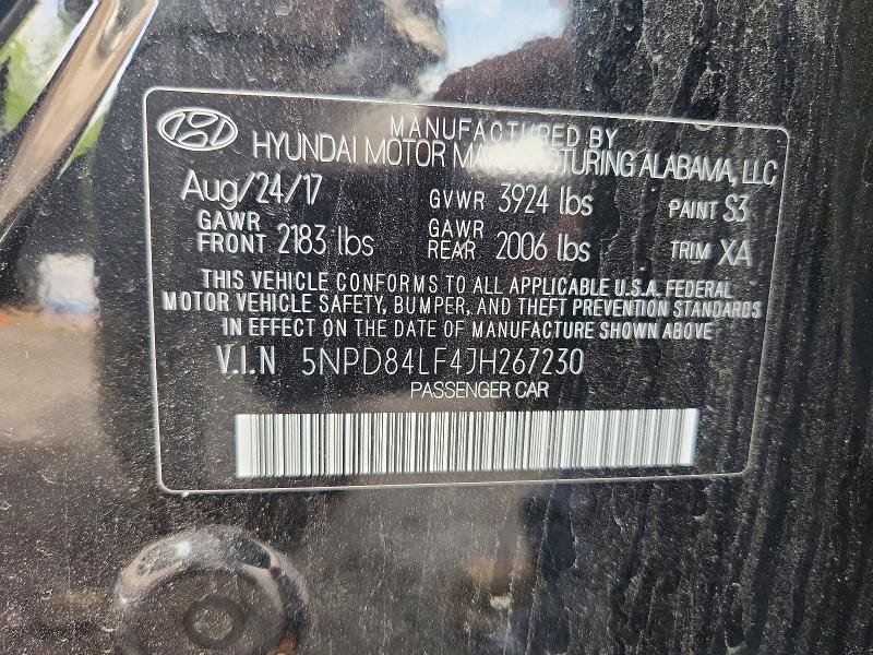 53109576 :رقم المزاد ، 5NPD84LF4JH267230 vin ، 2018 Hyundai Elantra مزاد بيع