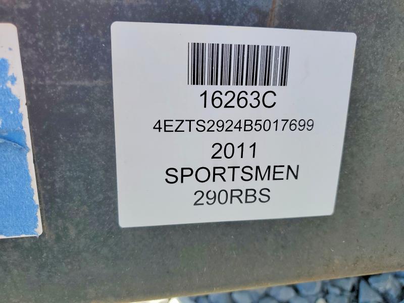 52904206 :رقم المزاد ، 4EZTS2924B5017699 vin ، 2011 Sportsmen 290rbs مزاد بيع
