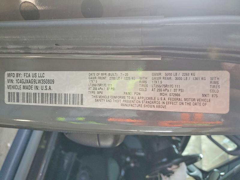 Auction sale of the 2020 Jeep Wrangler, vin: 1C4GJXAG9LW350809, lot number: 52350546