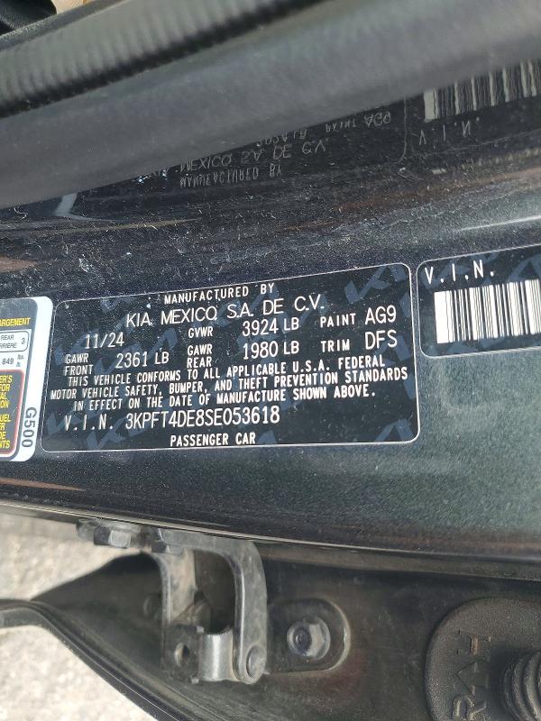 53541296 :رقم المزاد ، 3KPFT4DE8SE053618 vin ، 2025 Kia K4 مزاد بيع