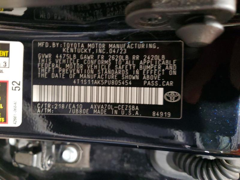 Aukcja sprzedaży 2023 Toyota Camry, vin: 4T1S11AK5PU805454, numer aukcji: 53192106
