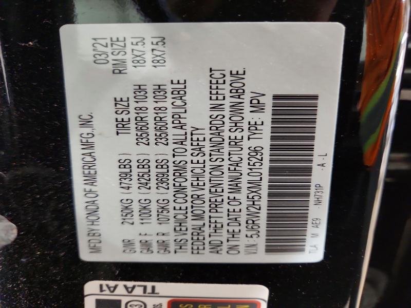 Aukcja sprzedaży 2021 Honda Cr-v, vin: 5J6RW2H5XML015296, numer aukcji: 52829516