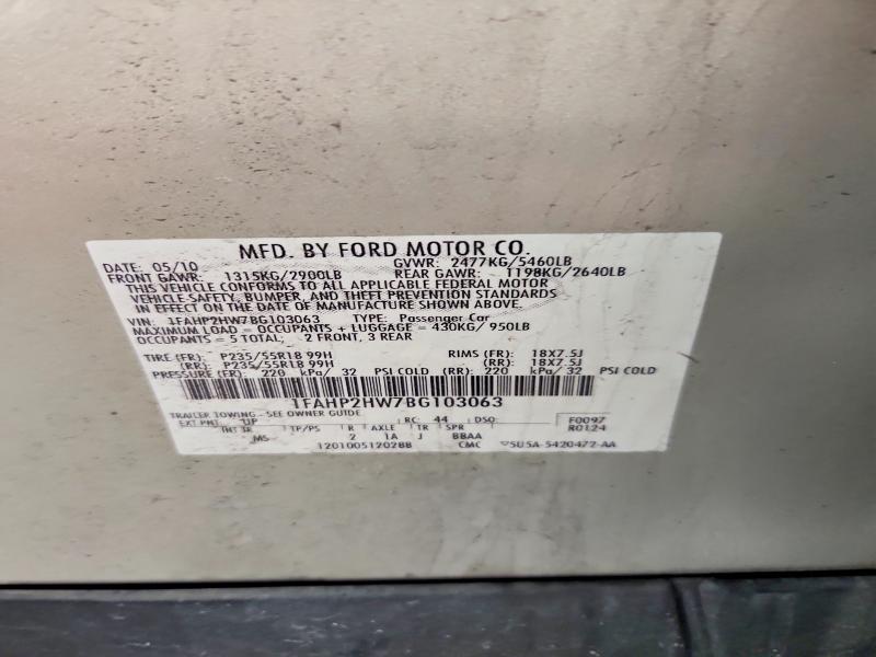 Aukcja sprzedaży 2011 Ford Taurus, vin: 1FAHP2HW7BG103063, numer aukcji: 51037556
