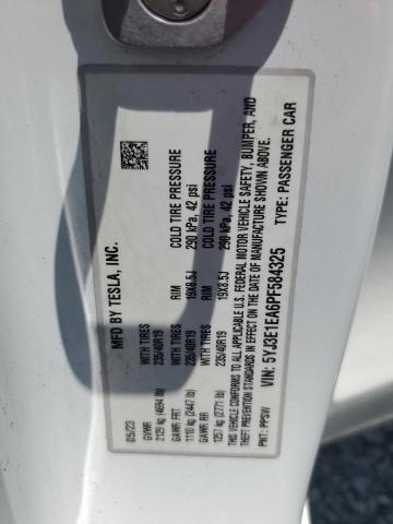 54405226 :رقم المزاد ، 5YJ3E1EA6PF584325 vin ، 2023 Tesla Model 3 مزاد بيع