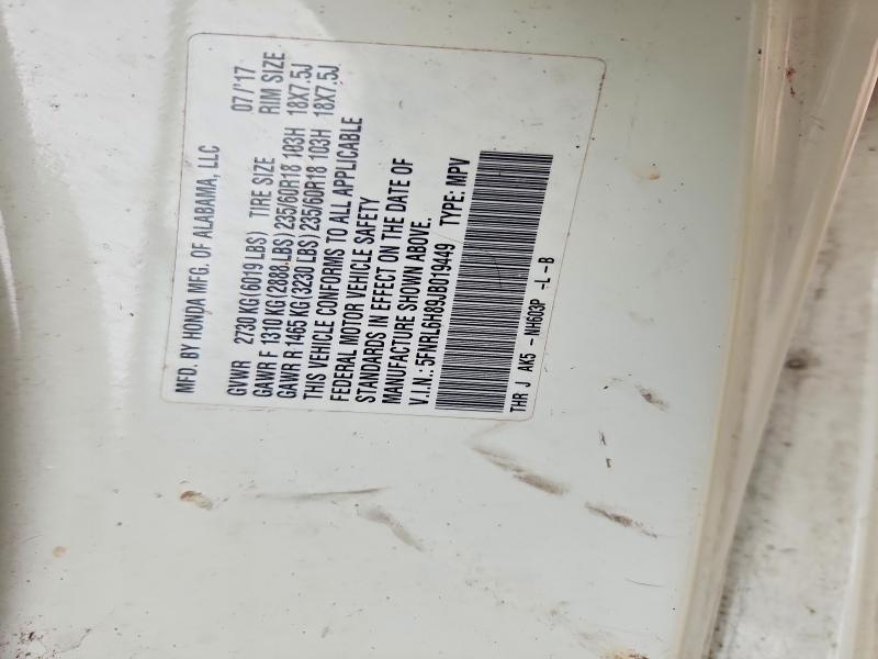 54817606 :رقم المزاد ، 5FNRL6H89JB019449 vin ، 2018 Honda Odyssey مزاد بيع
