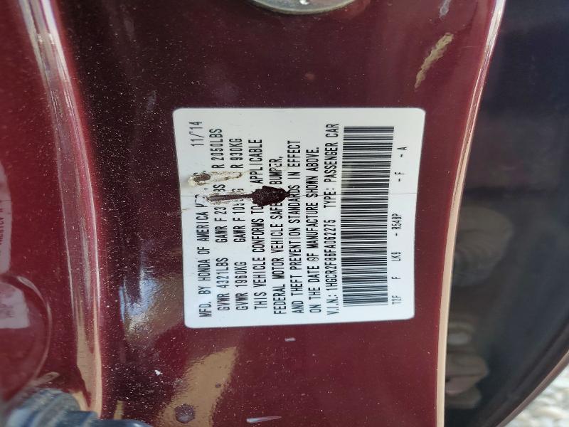 52719256 :رقم المزاد ، 1HGCR2F86FA062275 vin ، 2015 Honda Accord مزاد بيع