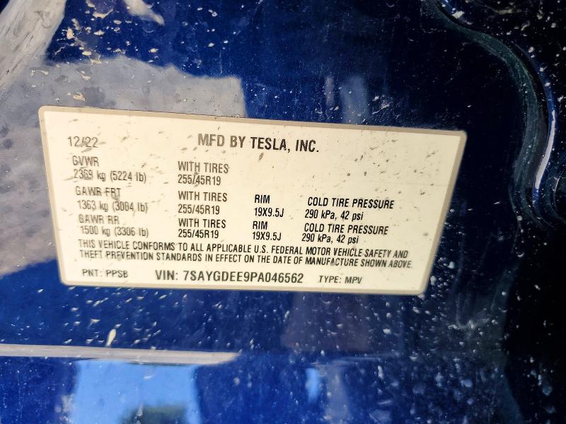 Aukcja sprzedaży 2023 Tesla Model Y, vin: 7SAYGDEE9PA046562, numer aukcji: 52917566