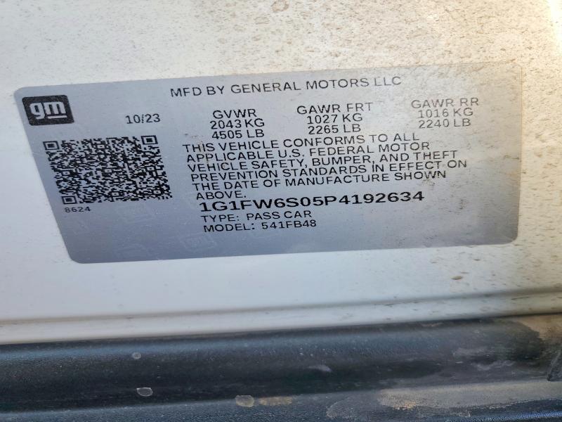 Продажа на аукционе авто 2023 Chevrolet Bolt Ev, vin: 1G1FW6S05P4192634, номер лота: 52453656