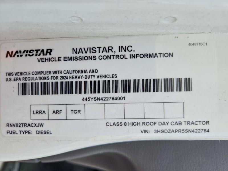 Продаж на аукціоні авто 2025 International Lt625, vin: 3HSDZAPR5SN422784, номер лоту: 54063606