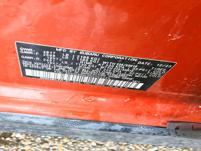 Aukcja sprzedaży 2024 Subaru Crosstrek, vin: 4S4GUHN64R3753245, numer aukcji: 54402836
