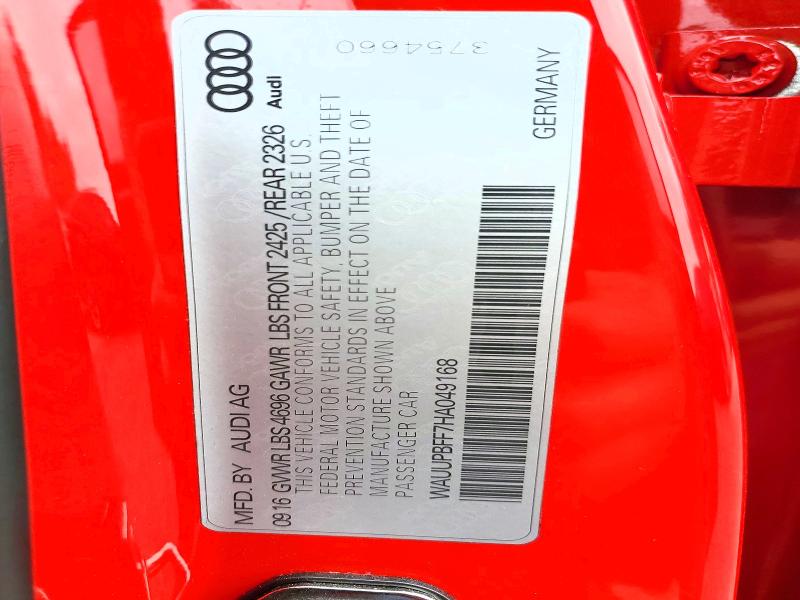 2017 Audi A3 მანქანა იყიდება აუქციონზე, vin: WAUUPBFF7HA049168, აუქციონის ნომერი: 55356936
