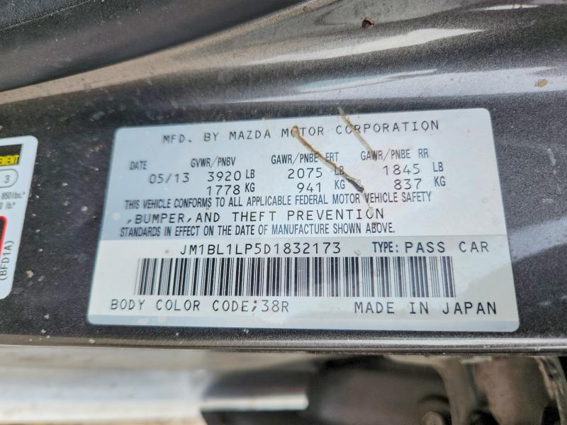 Продажа на аукционе авто 2013 Mazda 3, vin: JM1BL1LP5D1832173, номер лота: 49608946