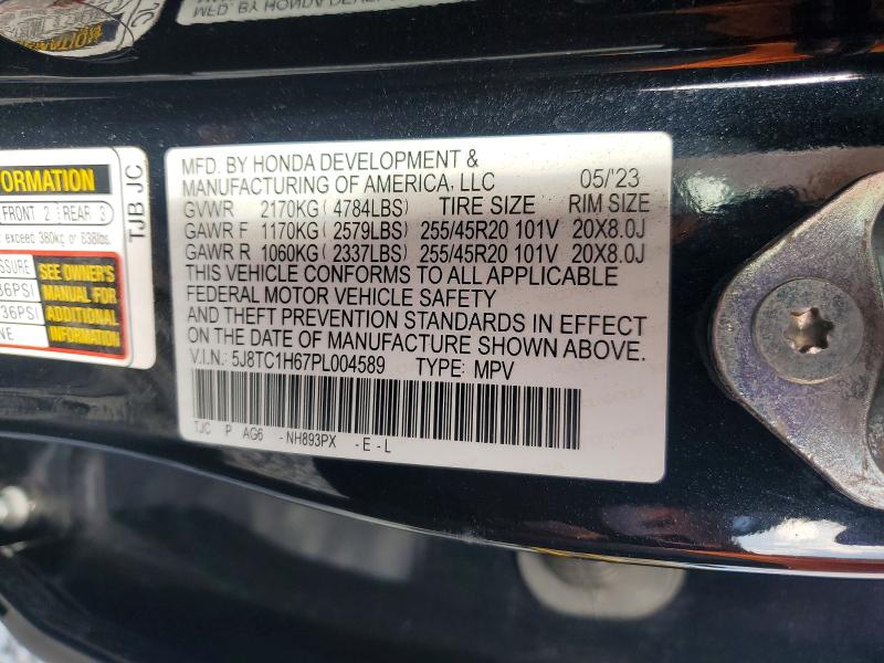 Продажа на аукционе авто 2023 Acura Rdx, vin: 5J8TC1H67PL004589, номер лота: 52253076