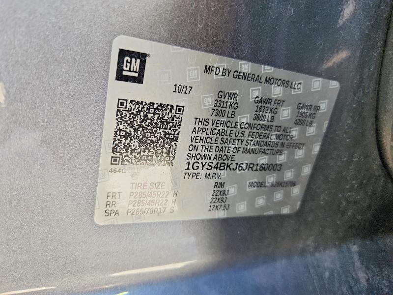 Продаж на аукціоні авто 2018 Cadillac Escalade, vin: 1GYS4BKJ6JR160003, номер лоту: 55169556