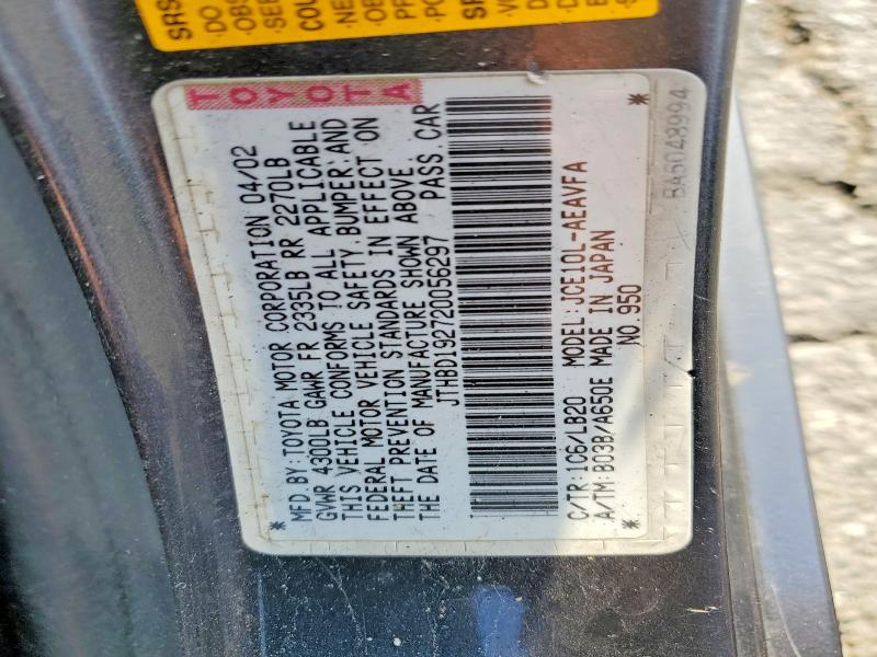 Продаж на аукціоні авто 2002 Lexus Is, vin: JTHBD192720056297, номер лоту: 54639246