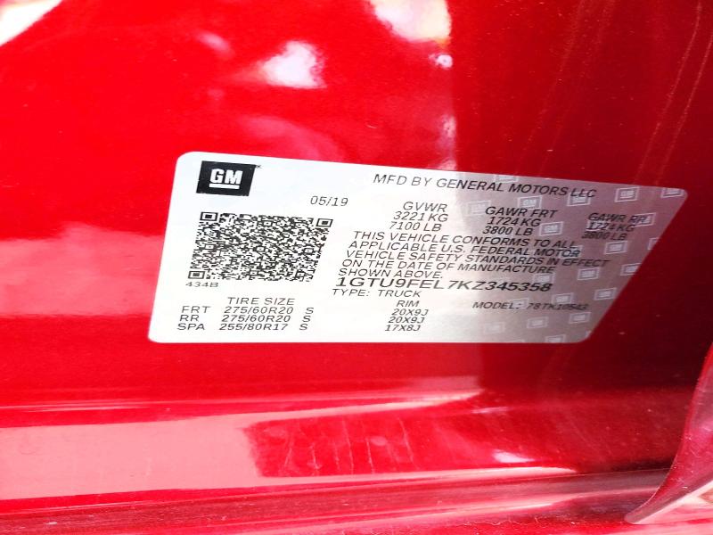 Aukcja sprzedaży 2019 Gmc Sierra, vin: 1GTU9FEL7KZ345358, numer aukcji: 52206746