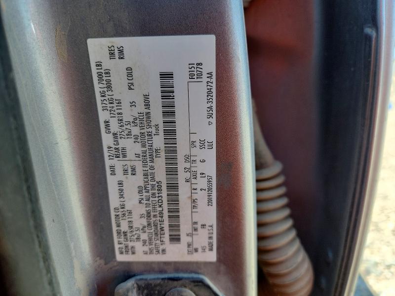 Aukcja sprzedaży 2020 Ford F150, vin: 1FTEW1E49LKD31805, numer aukcji: 51914726