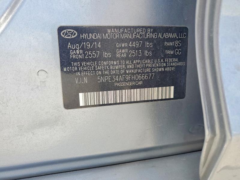 Auction sale of the 2015 Hyundai Sonata, vin: 5NPE34AF9FH066677, lot number: 54113476
