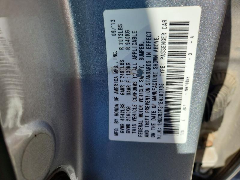 52572506 :رقم المزاد ، 1HGCR3F81EA003705 vin ، 2014 Honda Accord مزاد بيع