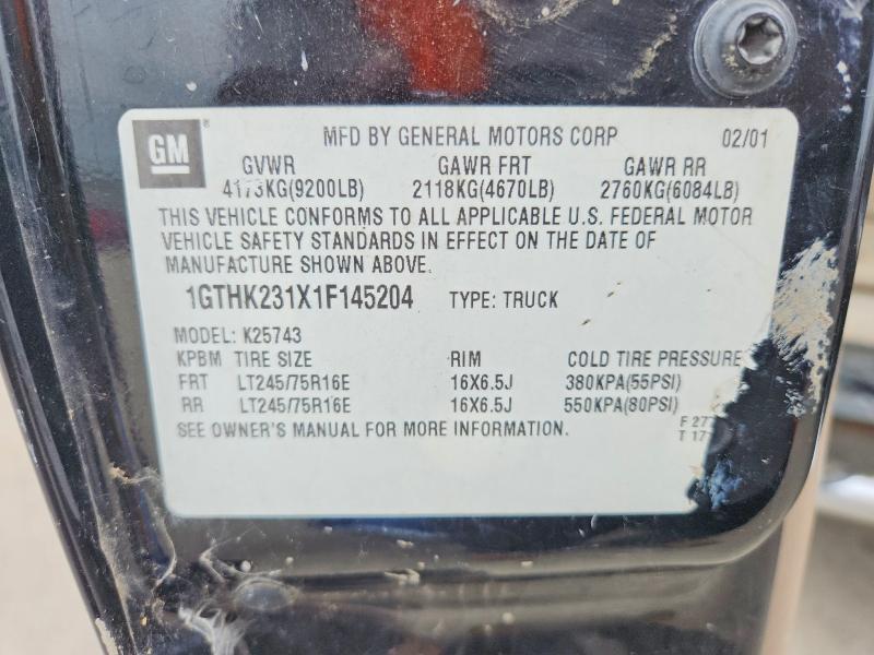 2001 Gmc Sierra მანქანა იყიდება აუქციონზე, vin: 1GTHK231X1F145204, აუქციონის ნომერი: 53272486