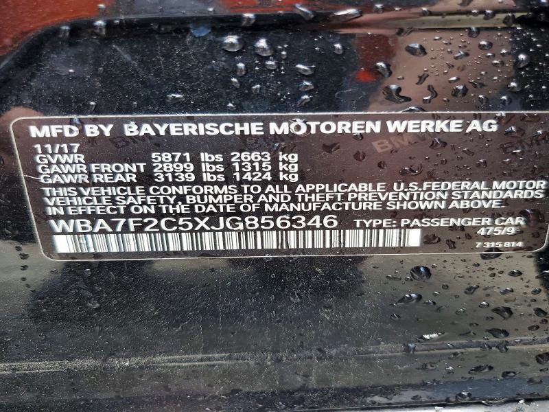 52141416 :رقم المزاد ، WBA7F2C5XJG856346 vin ، 2018 Bmw Alpina B7 مزاد بيع