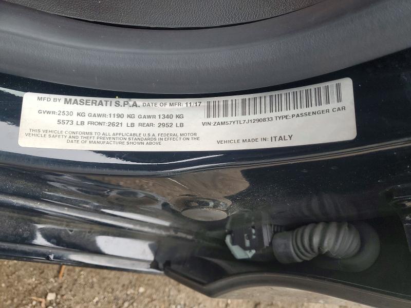 52586566 :رقم المزاد ، ZAM57YTL7J1290833 vin ، 2018 Maserati Ghibli مزاد بيع