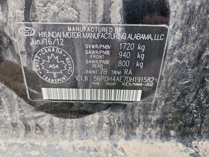 Продажа на аукционе авто 2013 Hyundai Elantra Gl 4dr, vin: 5NPDH4AE7DH191582, номер лота: 52171066