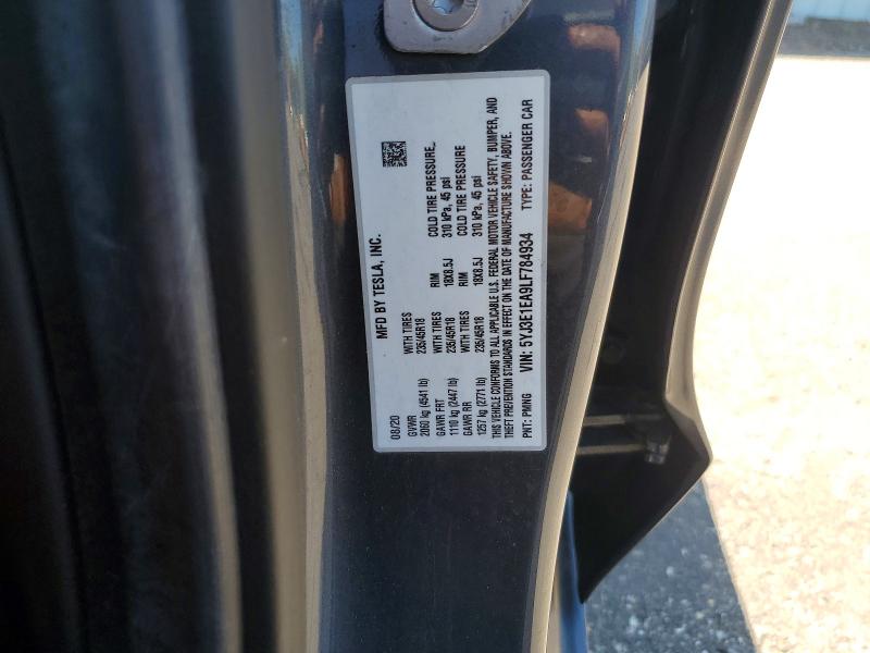 Aukcja sprzedaży 2020 Tesla Model 3, vin: 5YJ3E1EA9LF784934, numer aukcji: 51962786