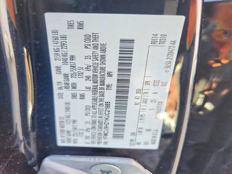 Продажа на аукционе авто 2019 Ford Escape, vin: 1FMCU9HD1KUC21885, номер лота: 53392146