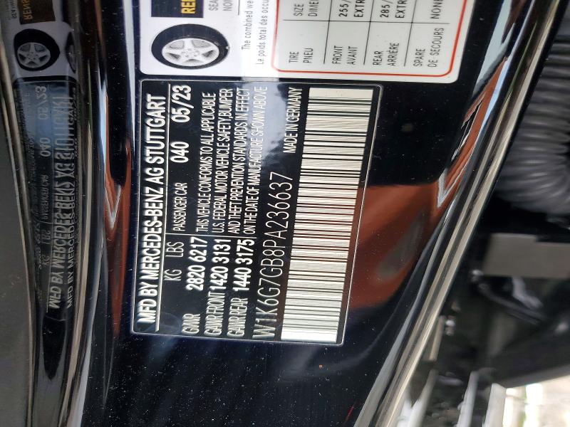 Aukcja sprzedaży 2023 Mercedes-benz S, vin: W1K6G7GB8PA236637, numer aukcji: 52577186