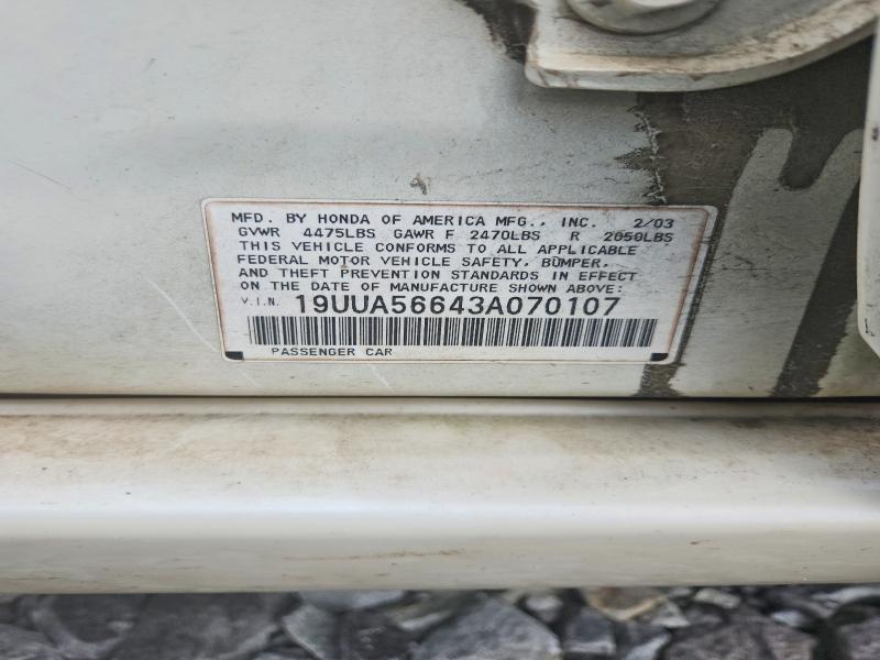 Продаж на аукціоні авто 2003 Acura 3.2tl, vin: 19UUA56643A070107, номер лоту: 54219256