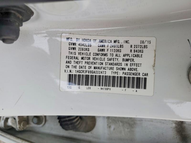 53639706 :رقم المزاد ، 1HGCR3F89GA000473 vin ، 2016 Honda Accord مزاد بيع