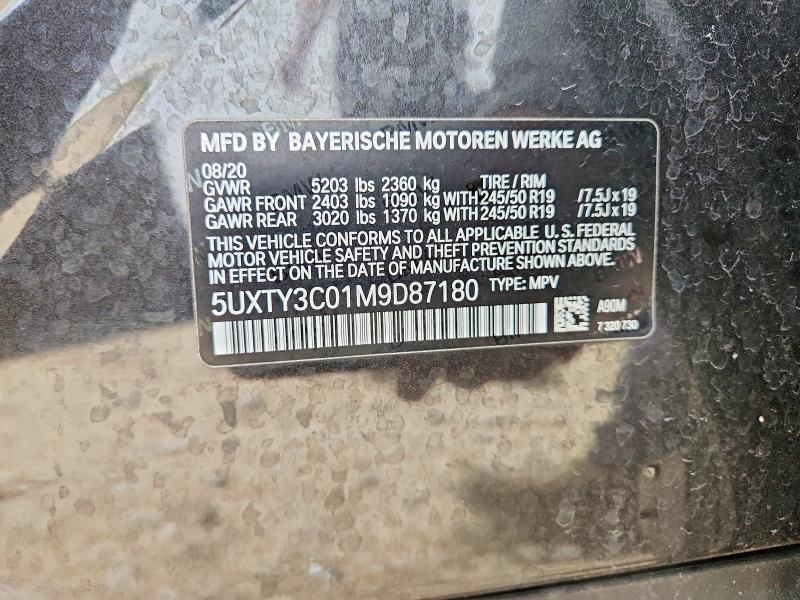 54944306 :رقم المزاد ، 5UXTY3C01M9D87180 vin ، 2021 Bmw X3 مزاد بيع