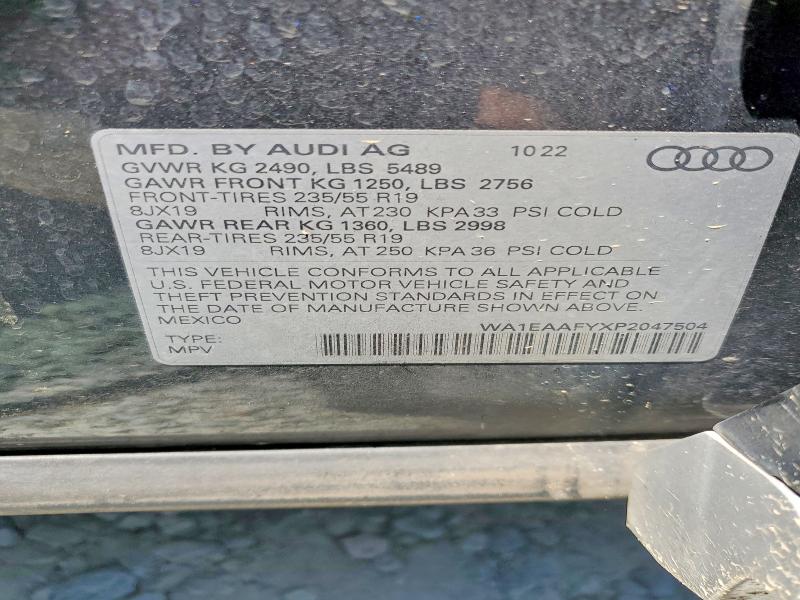 Продаж на аукціоні авто 2023 Audi Q5, vin: WA1EAAFYXP2047504, номер лоту: 53000286
