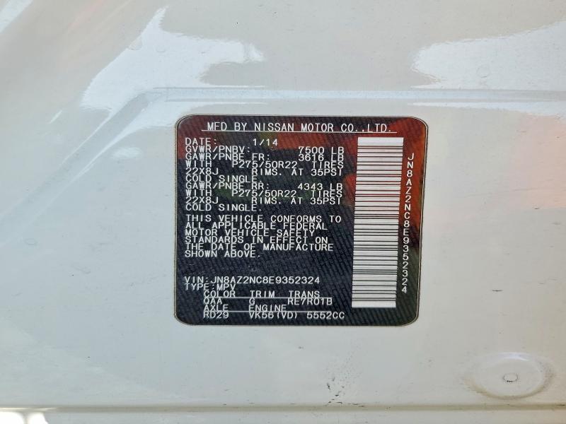 Продажа на аукционе авто 2014 Infiniti Qx80, vin: JN8AZ2NC8E9352324, номер лота: 54001156
