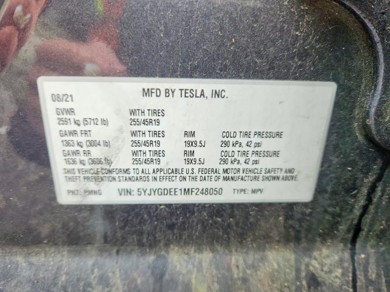 Продаж на аукціоні авто 2021 Tesla Model Y, vin: 5YJYGDEE1MF248050, номер лоту: 52456606