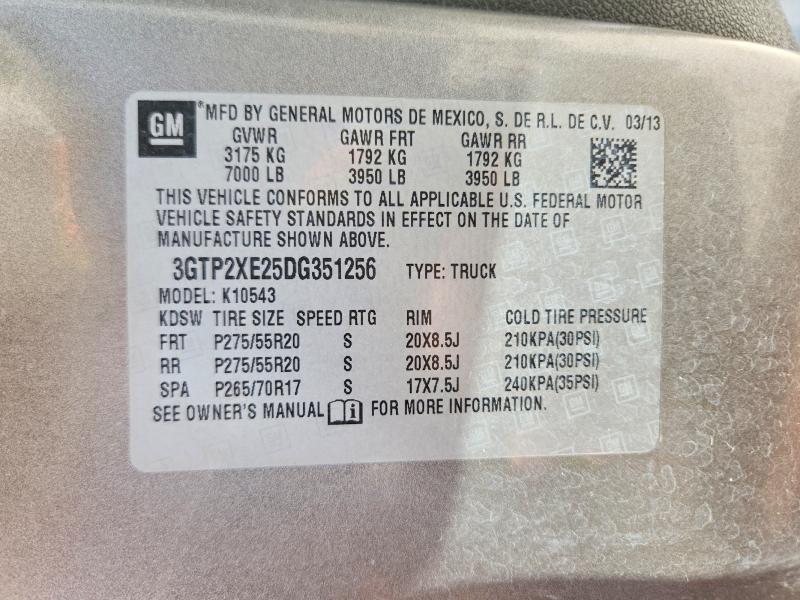Aukcja sprzedaży 2013 Gmc Sierra, vin: 3GTP2XE25DG351256, numer aukcji: 55193516