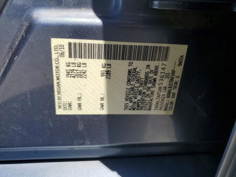 Продажа на аукционе авто 2010 Nissan Altima, vin: 1N4AL2AP5AN536147, номер лота: 53597756