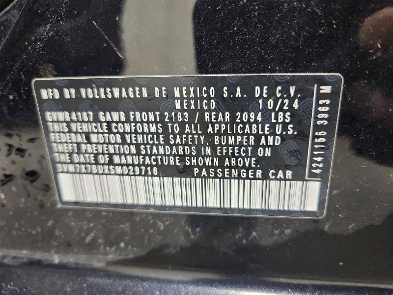 52715206 :رقم المزاد ، 3VW7X7BUXSM029716 vin ، 2025 Volkswagen Jetta مزاد بيع