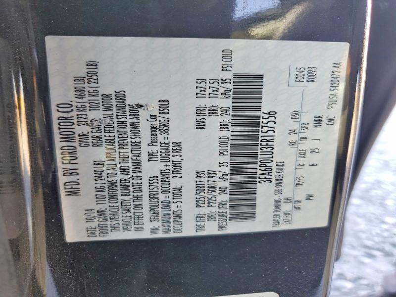 53572836 :رقم المزاد ، 3FA6P0LU3FR157556 vin ، 2015 Ford Fusion مزاد بيع