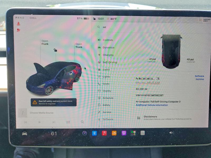 Aukcja sprzedaży 2021 Tesla Model 3, vin: 5YJ3E1EC1MF992387, numer aukcji: 54874436