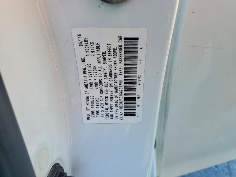 2016 Honda Accord მანქანა იყიდება აუქციონზე, vin: 1HGCR2F31GA206790, აუქციონის ნომერი: 52396796