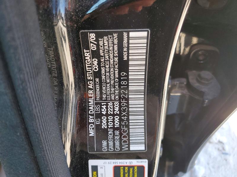Aukcja sprzedaży 2009 Mercedes-benz C, vin: WDDGF54X39F221819, numer aukcji: 53126846